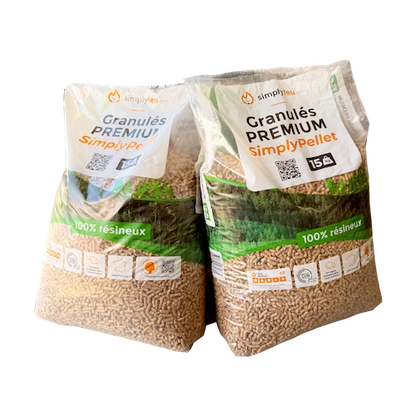 Granulés de bois Premium SimplyPELLET - 65 sacs 975kg