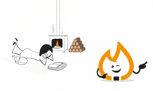 Wood heating illustration